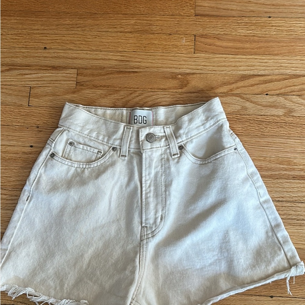 BDG Cream High Waist Shorts